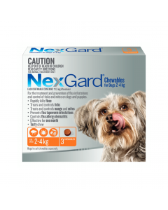 NexGard Chewables Dog Extra Small 2-4kg Orange