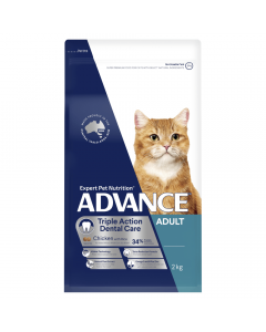 Advance Triple Action Dental Care Cat Chicken with Rice 2kg Front