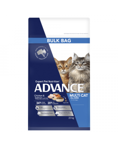 Advance Multi Cat Dry Cat Food Chicken & Salmon with Rice 20kg