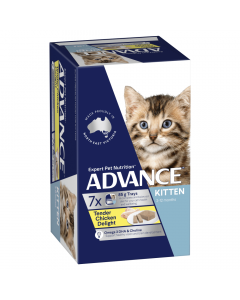 Advance Kitten Wet Cat Food Tender Chicken Delight 7 x 85g