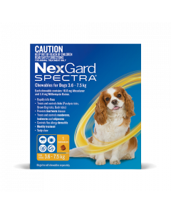 NexGard Spectra Dog Small 3.6-7.5kg Yellow