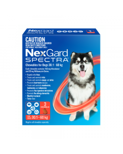 NexGard Spectra Dog Extra Large Dog 30.1-60kg Red