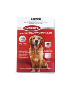 Nuheart Heartworm Tablet Dog Large 23-45kg Red