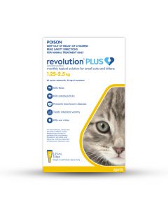 Revolution Plus Cat & Kitten Small 1.25-2.25kg Yellow 3 Pack