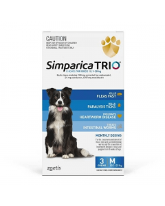 Simparica Trio Medium Dogs 10.1-20kg Blue