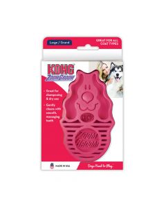 KONG ZoomGroom Raspberry Dog Brush