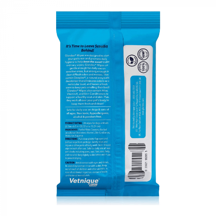 Glandex Anal Gland Hygienic Pet Wipes l VetProductsDirect Vet