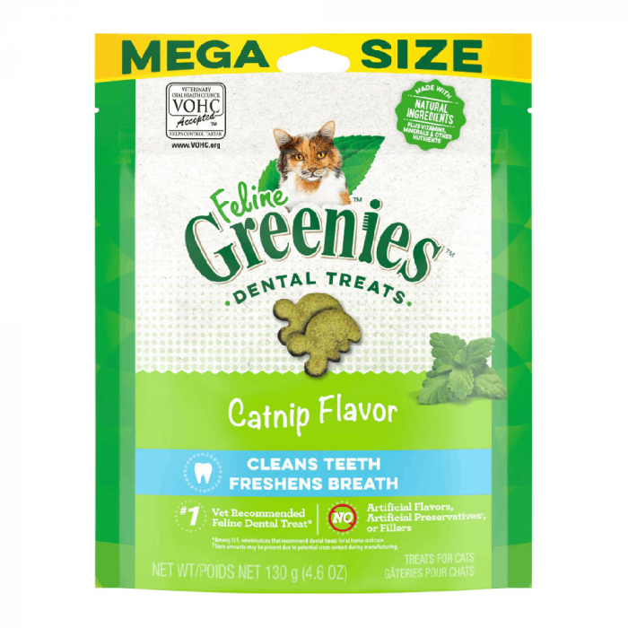 Greenies Catnip Dental Cat Treats Mega Size 130g VetProductsDirect