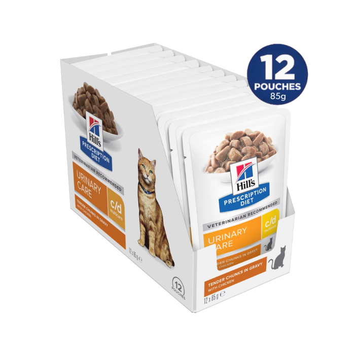 Hill's c/d Urinary Care Cat Chicken 12x85g VetProductsDirect