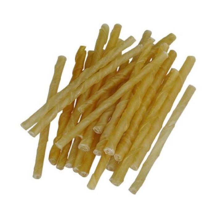Rawhide Natural Twist Sticks 5 100 Pieces VetProductsDirect
