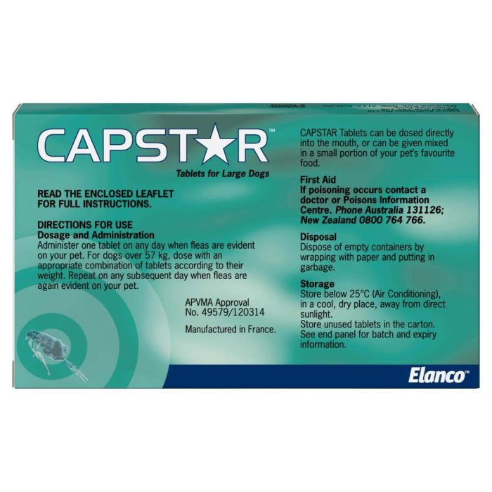 Capstar Flea Treatment Capstar Flea Control for Large Dogs Vet