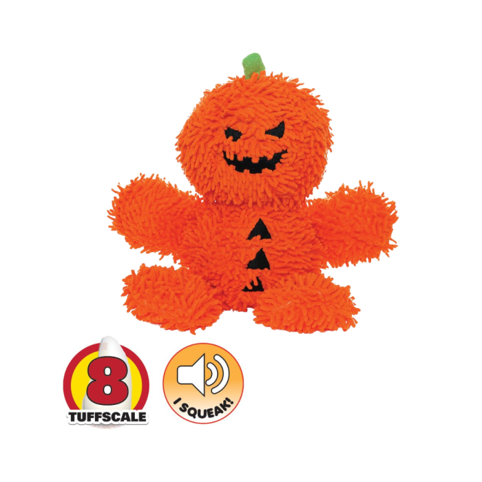 Tuffy Mighty Microfiber Pumpkin Man Medium Dog Toy VetProductsDirect