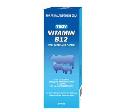 Troy Vitamin B12 Injection 500mL (for sheep & cattle)