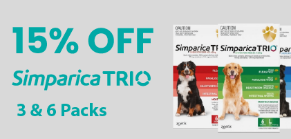 15% off Simparica Trio 3 & 6 Packs